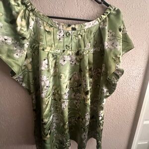 Floral Green Women's Top